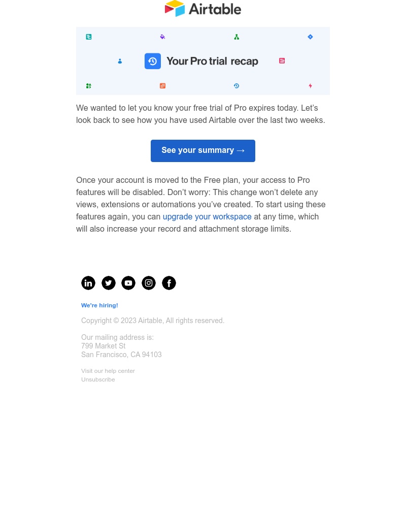 Airtable - π Your Pro trial expires today