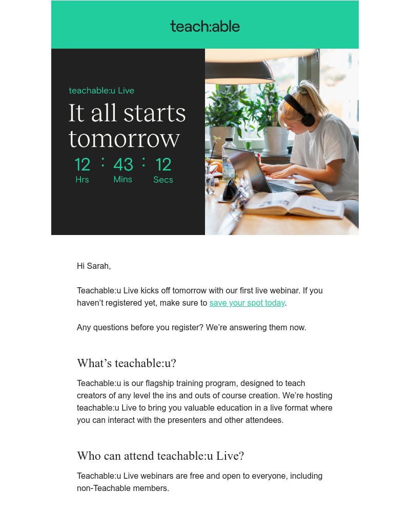 Teachable - Your questions about teachable:u Live, answered