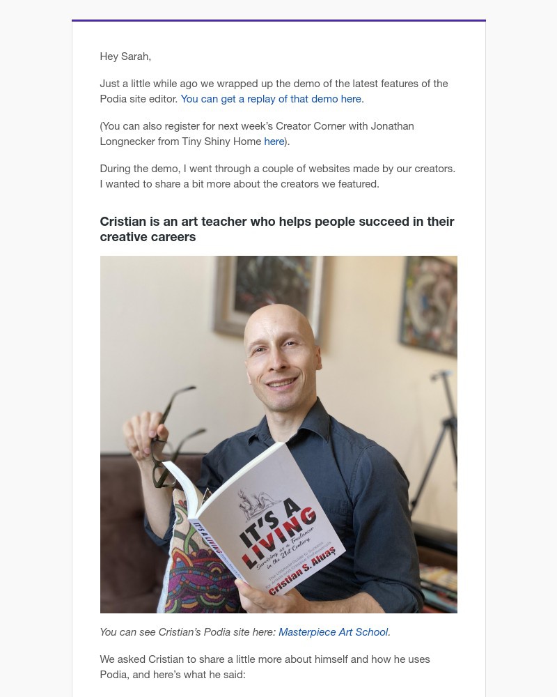 Podia - Your replay of the Podia site editor demo is inside