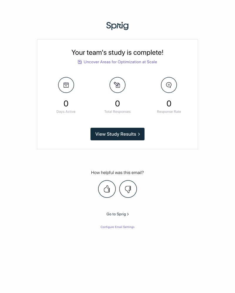 Sprig - Your Sprig study is complete