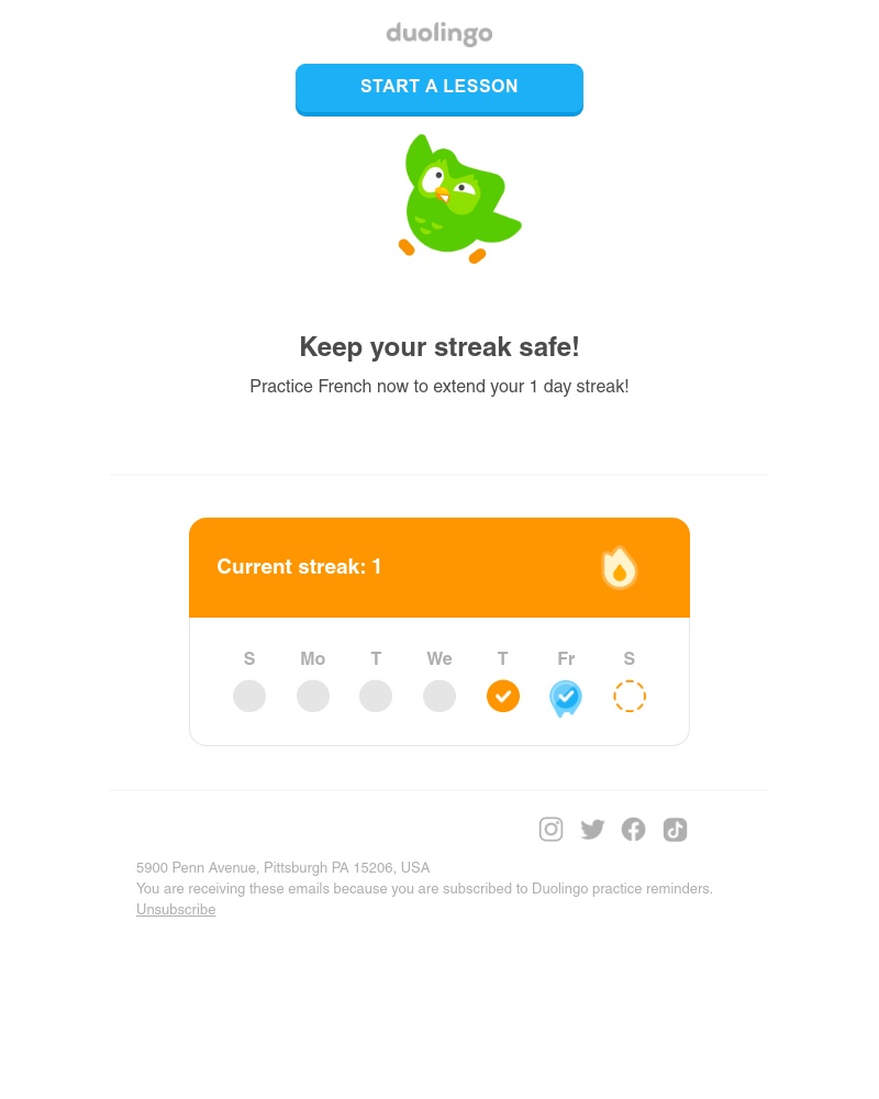 Duolingo Math - Your streak was frozen yesterday. Protect your streak by practicing today!