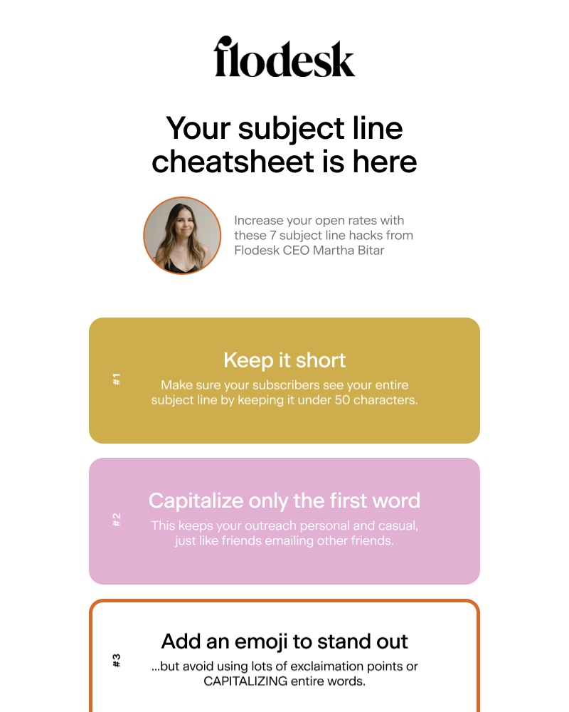 Flodesk - π Your subject line cheatsheet is here