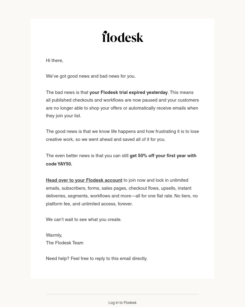Flodesk - Your trial expired, but we saved your work π
