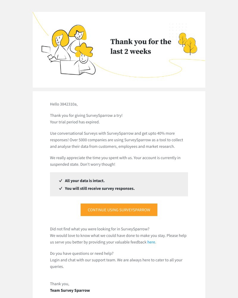 SurveySparrow - Your Trial has Expired!