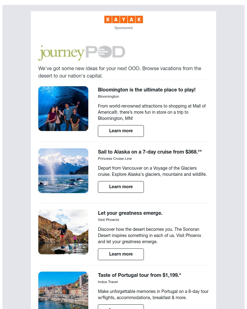 Kayak - Your vacation inspiration has arrived