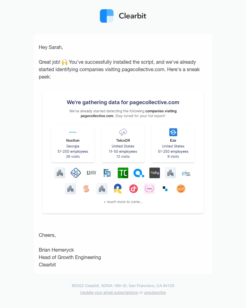 Clearbit - Your visitor sneak peek for pagecollective.com