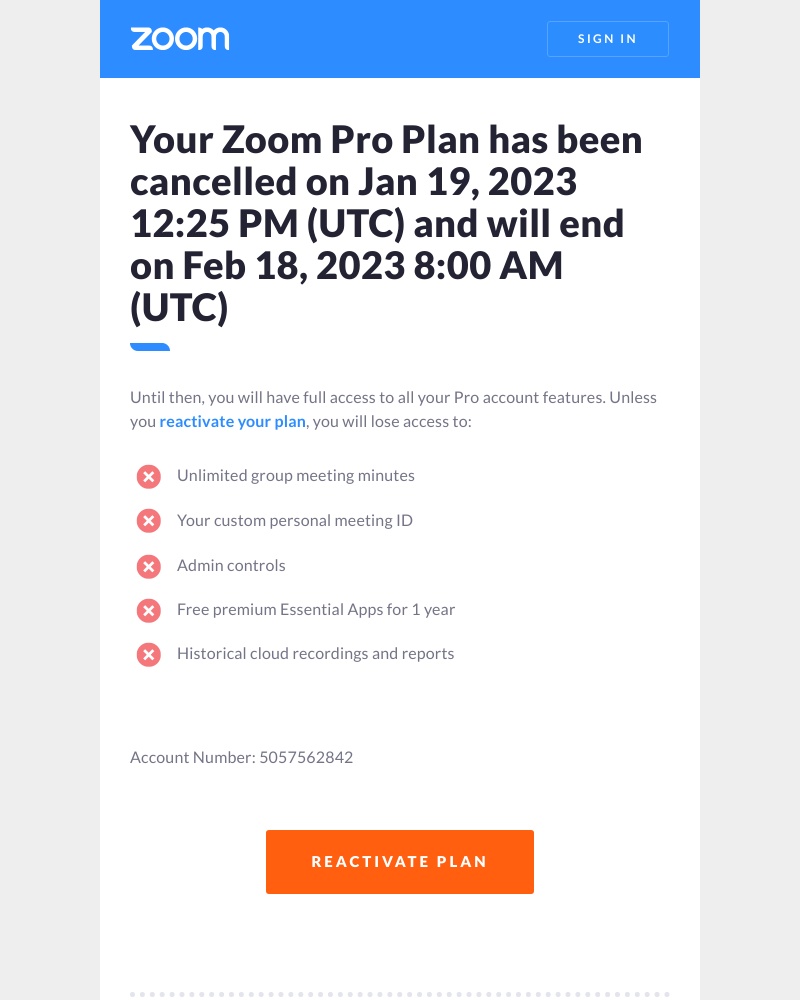 Zoom - Your Zoom Subscription will Expire Soon