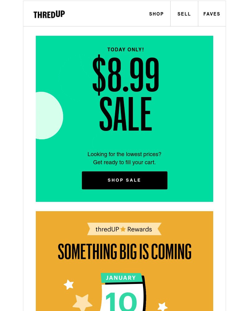 thredUP - You're in for a treat: Shop the $8.99 sale!