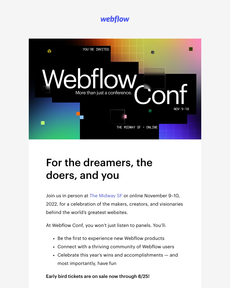 Webflow - Youβre invited: Webflow Conf 2022