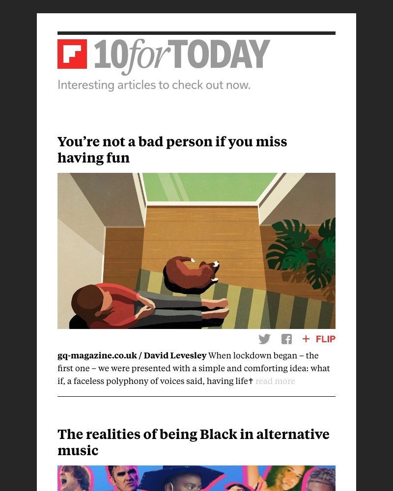 Flipboard - You’re not a bad person if you miss having fun