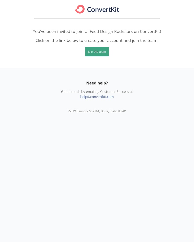 Kit - You've been invited to UI Feed Design Rockstars on ConvertKit!