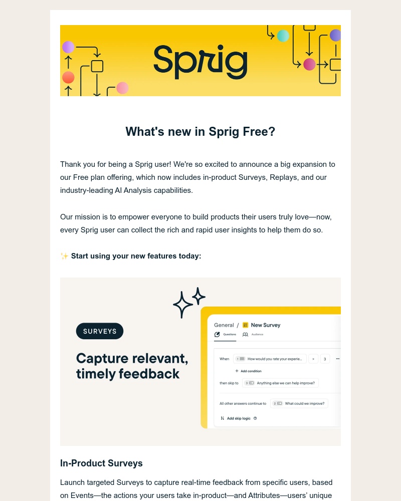 Sprig - You've been upgraded! (In case you missed last week's announcement)