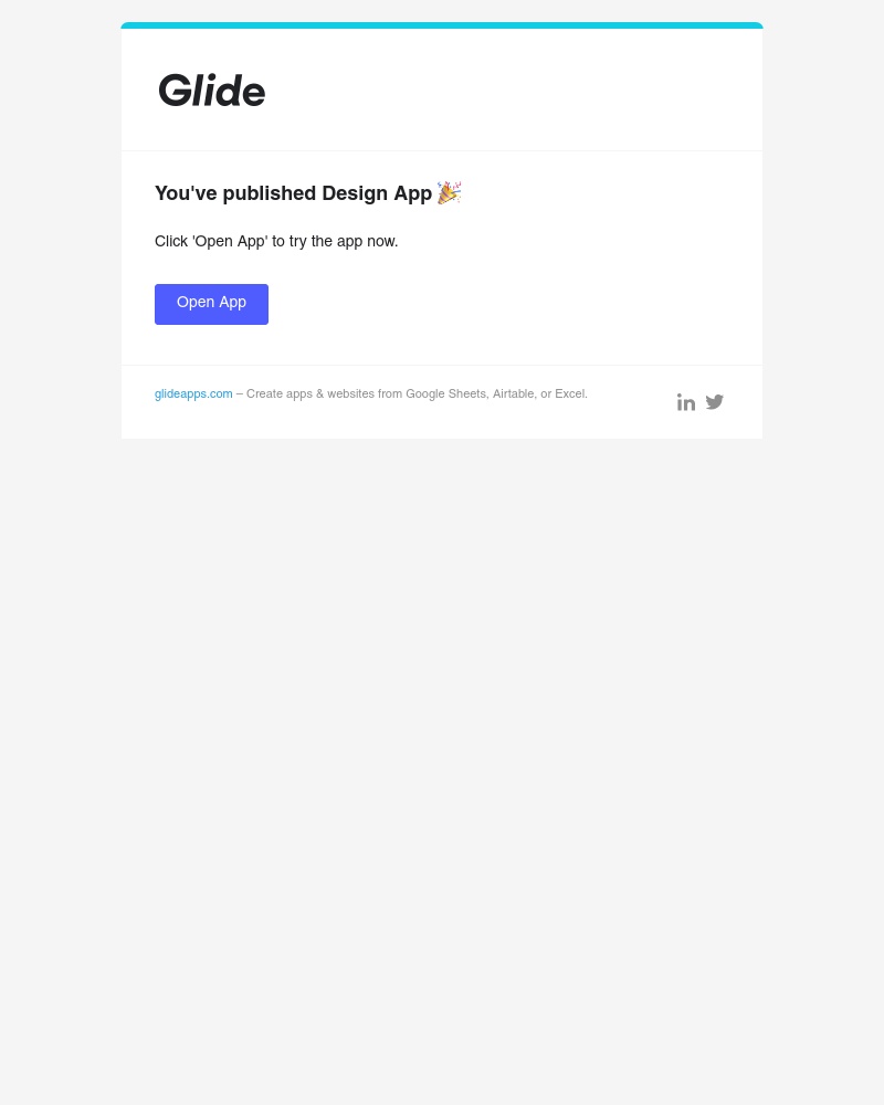 Glide - You've published Design App