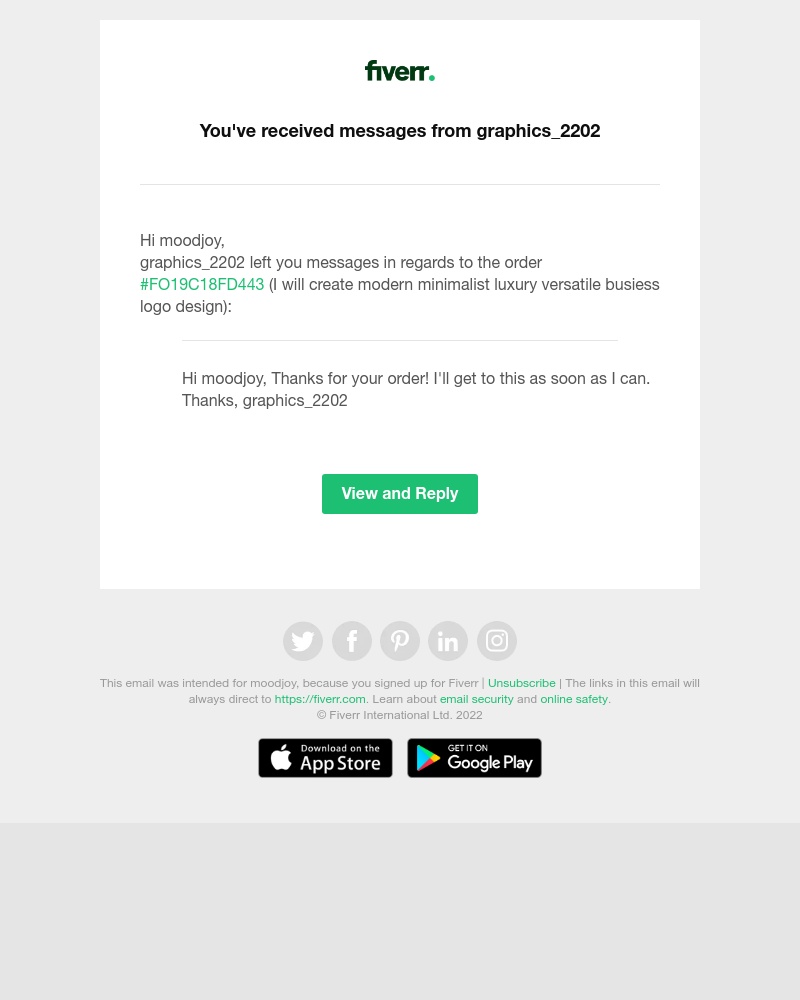 Fiverr - You've received messages from graphics_2202
