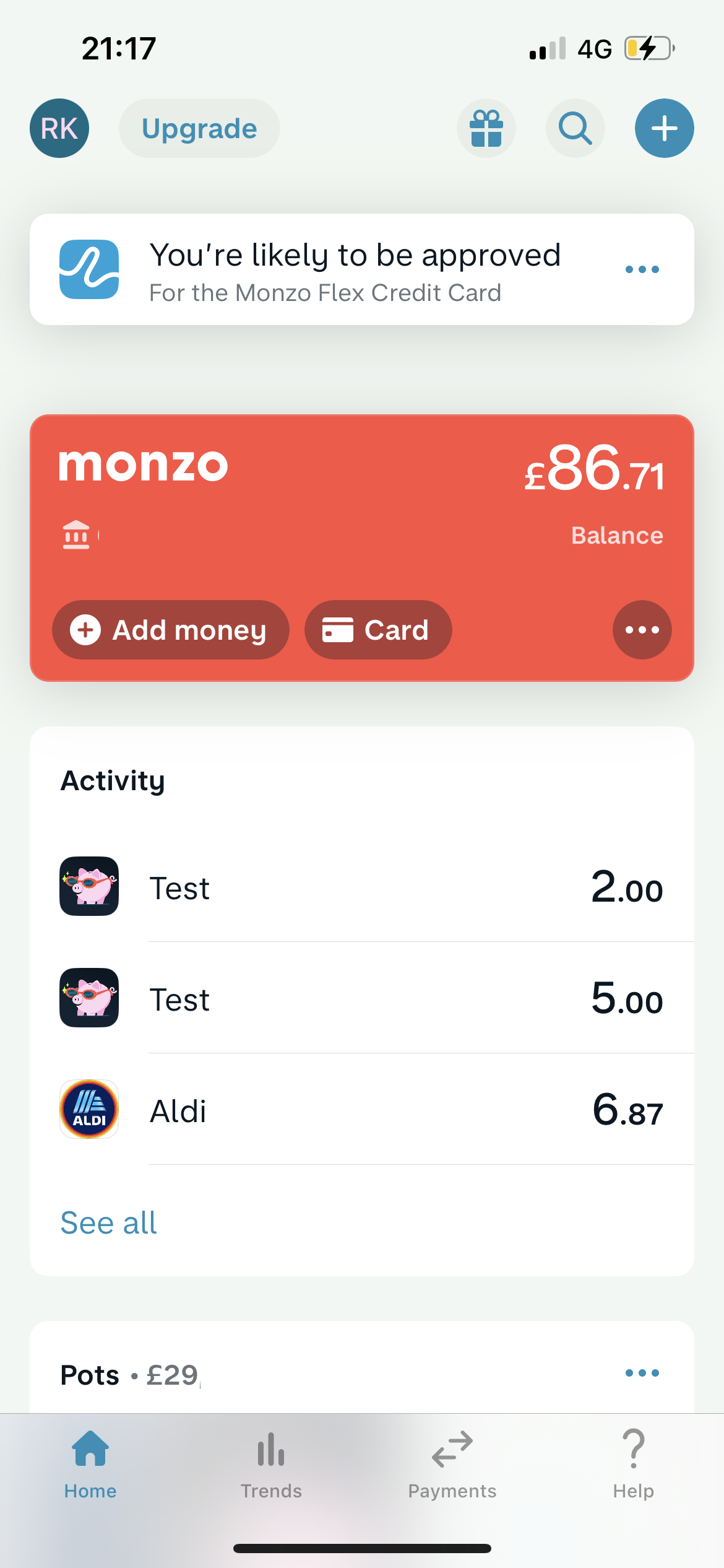 Exporting data on Monzo video screenshot