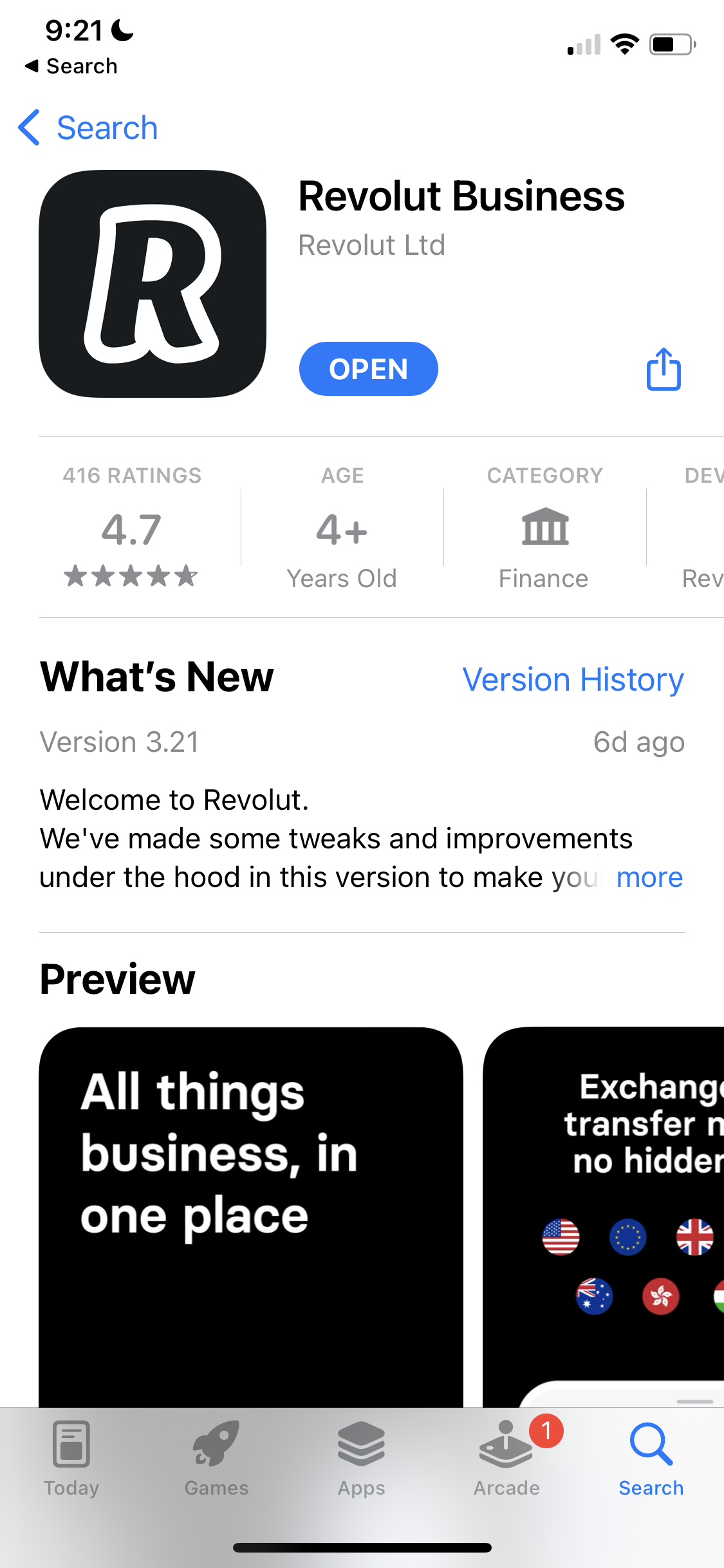 Revolut Business app store listing screenshot