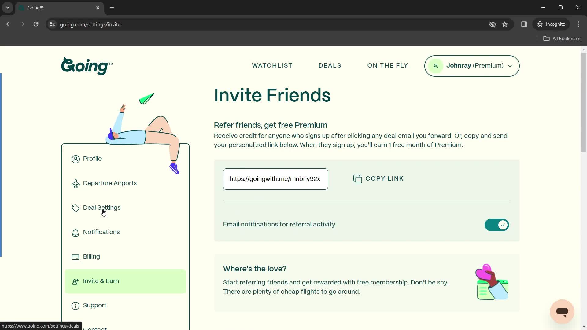 Going invite friends screenshot