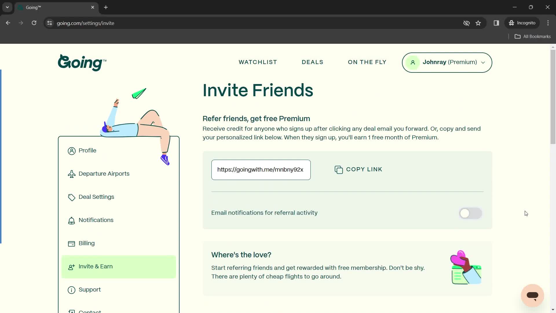 Going invite friends screenshot
