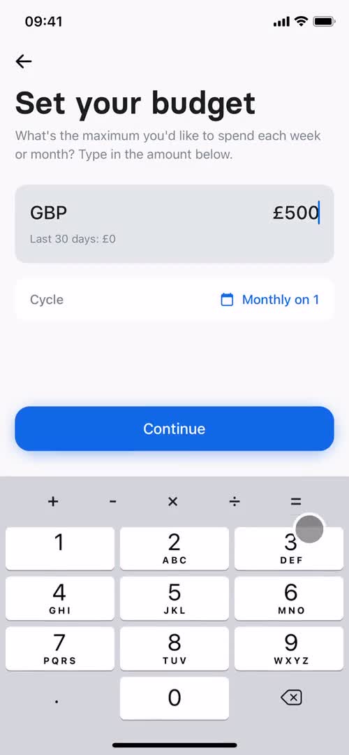 Creating a budget screenshot