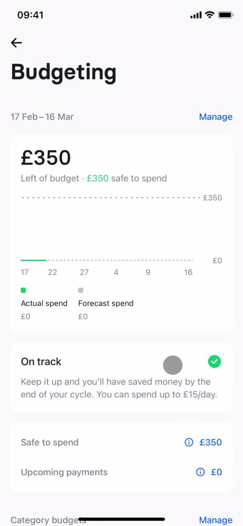 Creating a budget screenshot