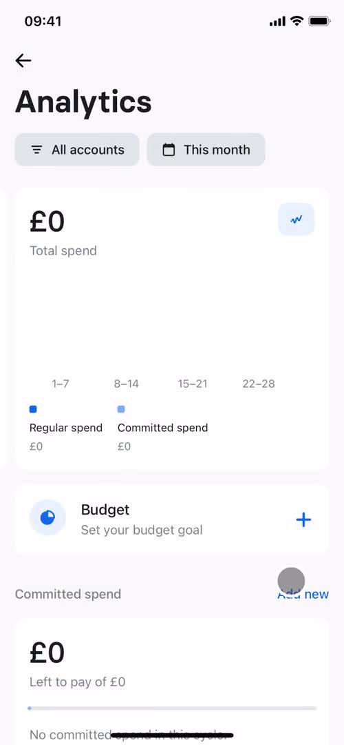 Creating a budget screenshot