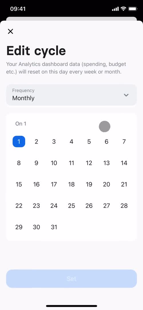 Creating a budget screenshot