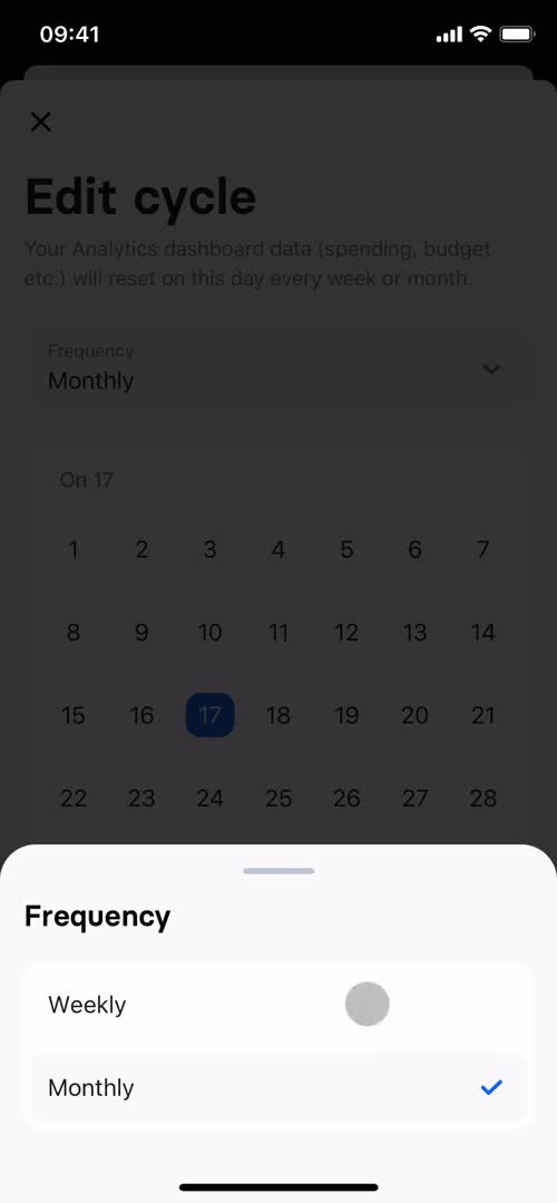 Creating a budget screenshot