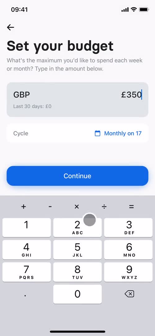 Creating a budget screenshot