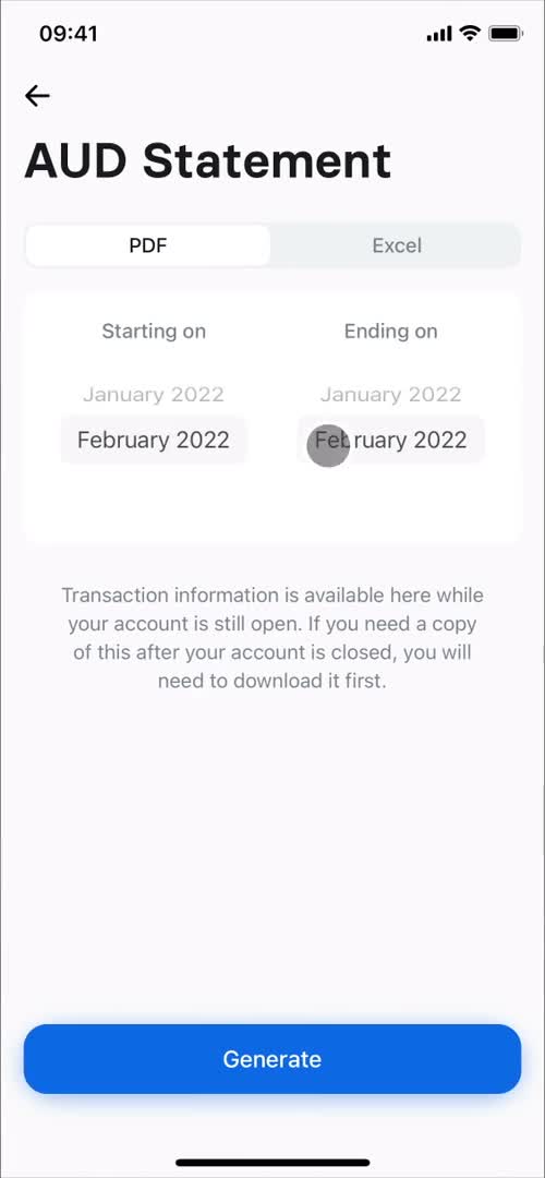 Exporting data screenshot