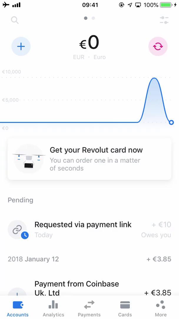 Depositing funds screenshot