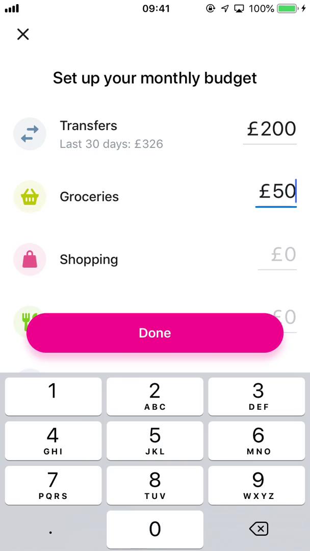 Creating a budget screenshot