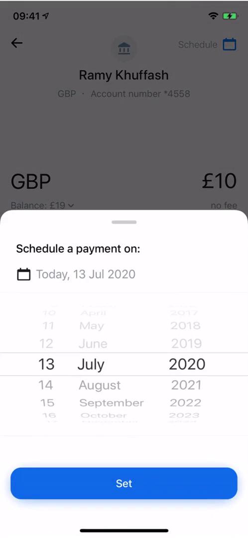 Sending currency screenshot