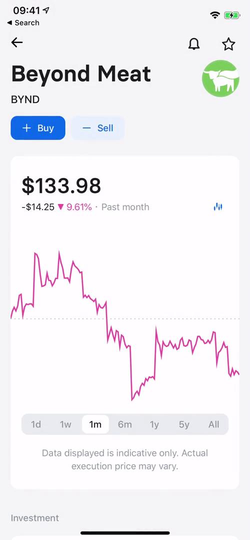 Investing screenshot
