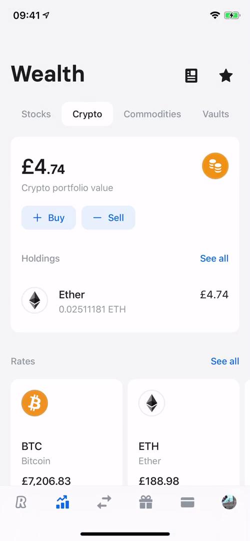 Buying crypto currency screenshot