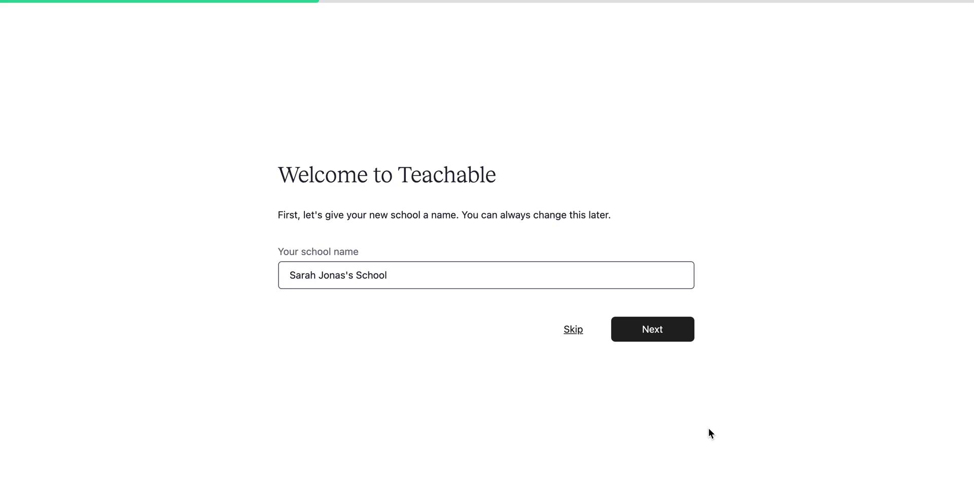 Teachable welcome screenshot
