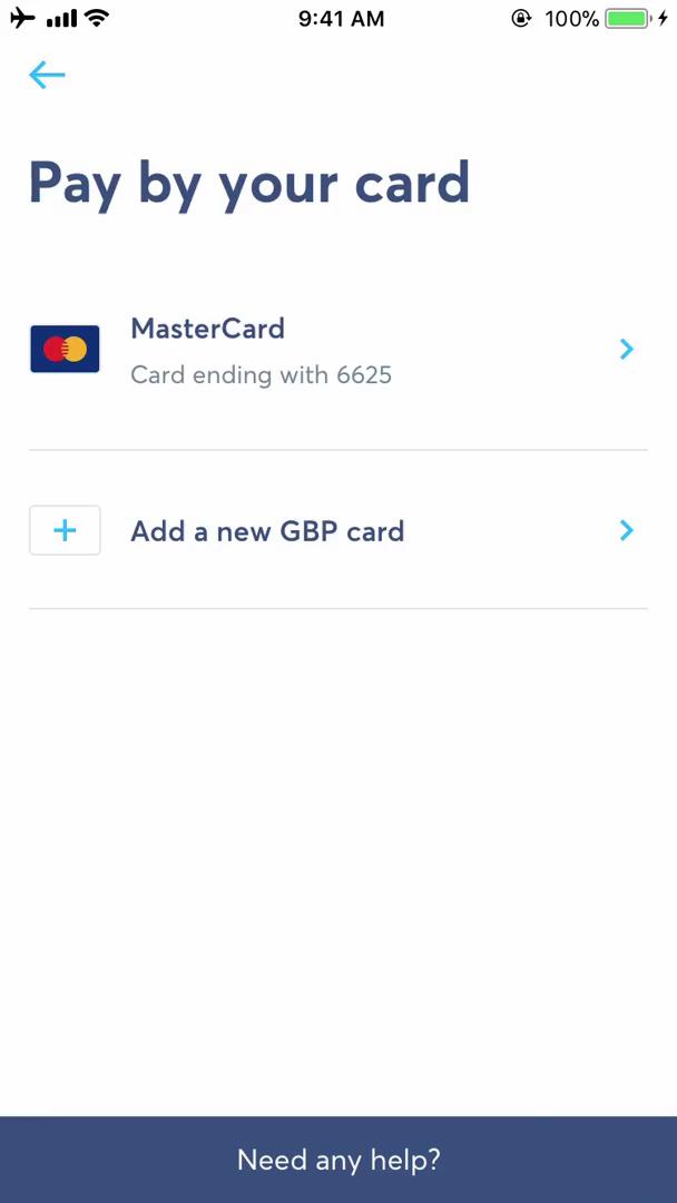 Applying for a bank account screenshot