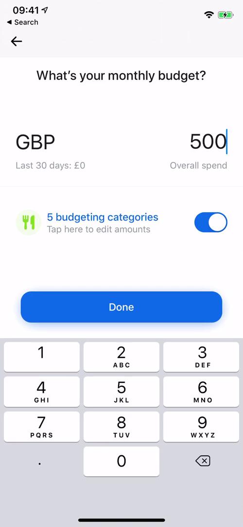 Creating a budget screenshot