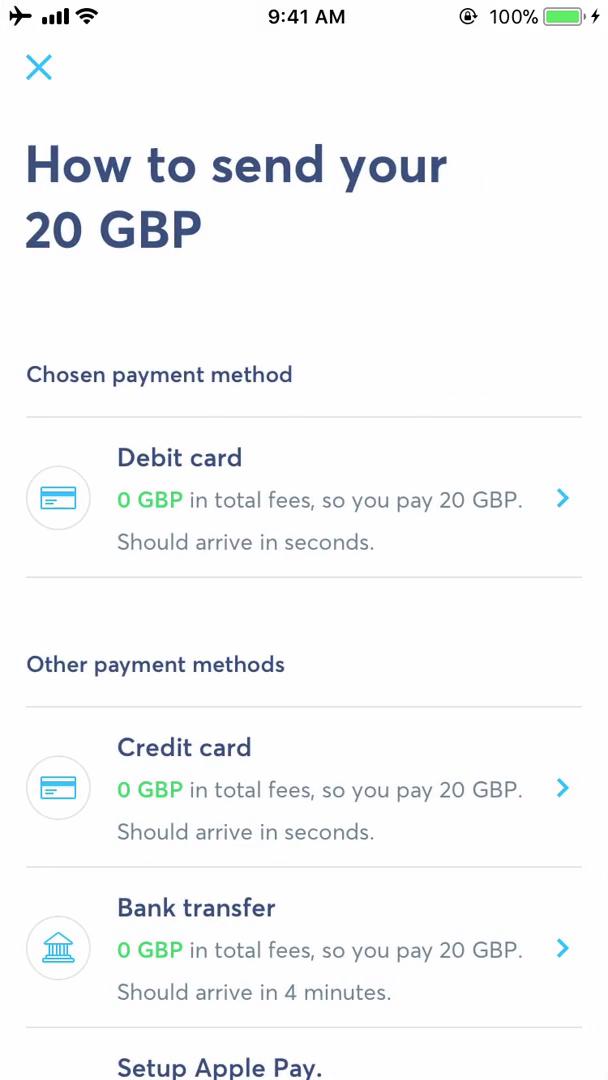 Applying for a bank account screenshot