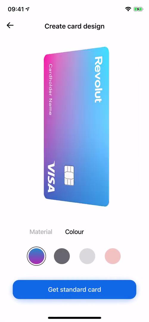 Ordering a debit card screenshot