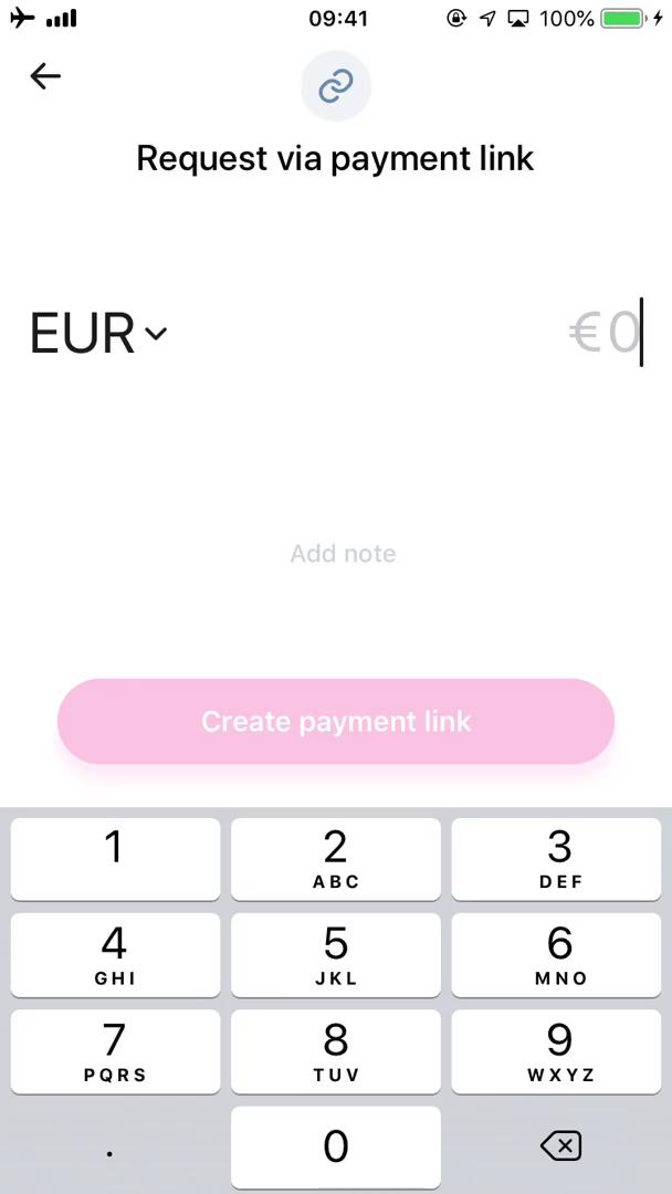 Requesting payment screenshot