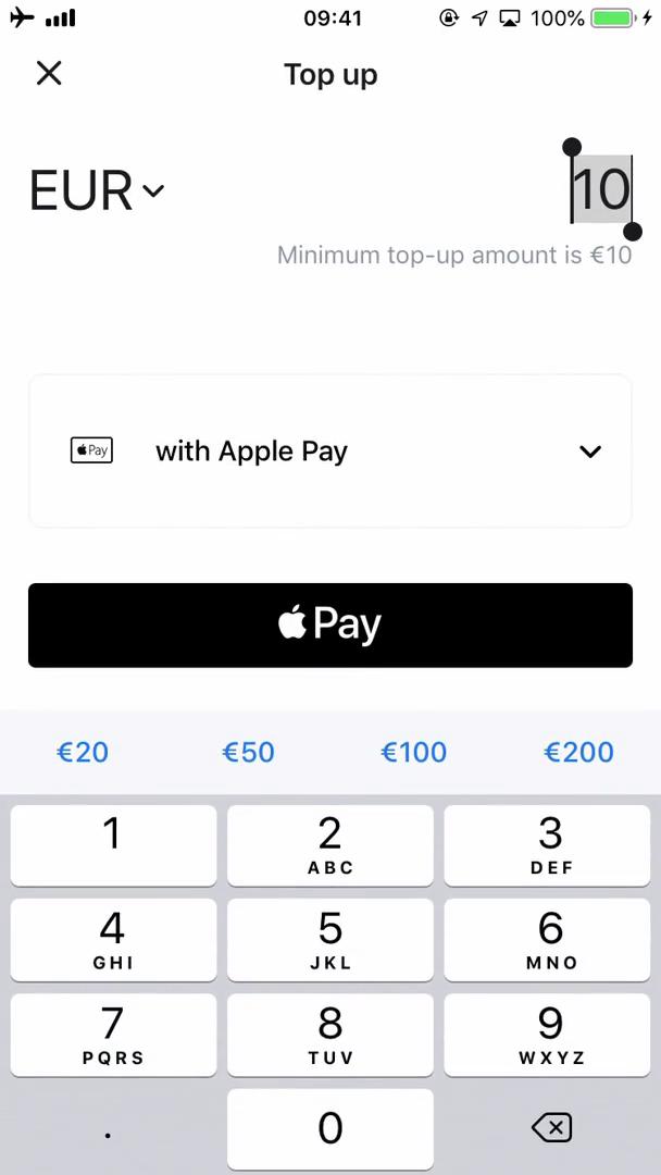 Depositing funds screenshot