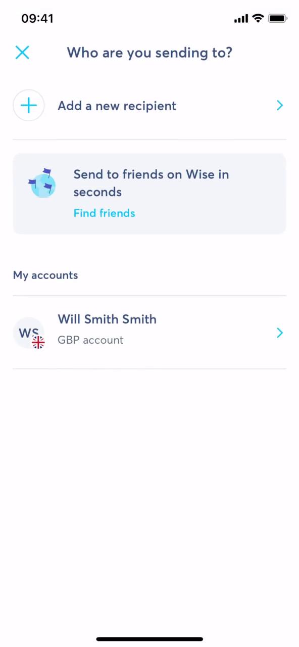 Sending currency screenshot