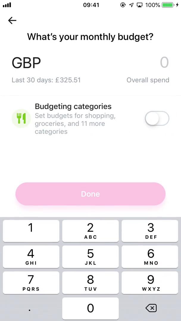 Creating a budget screenshot