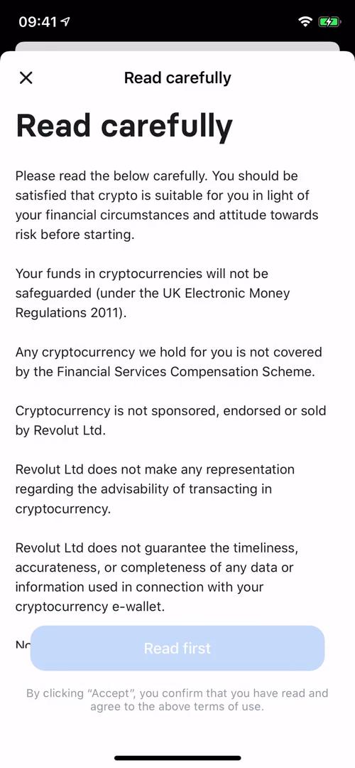 Buying crypto currency screenshot
