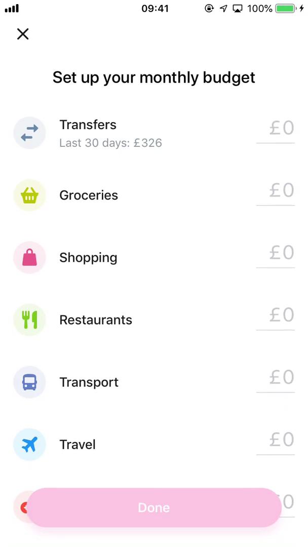 Creating a budget screenshot