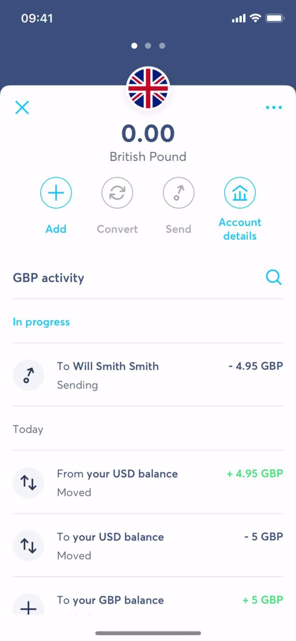 Sending currency screenshot
