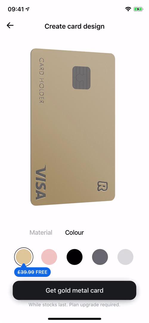 Ordering a debit card screenshot