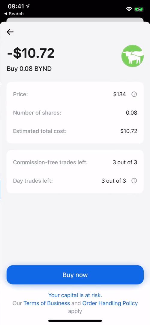 Investing screenshot