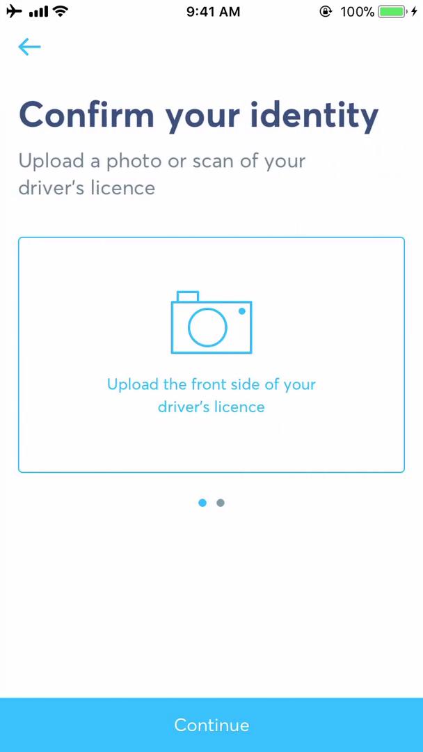 Applying for a bank account screenshot