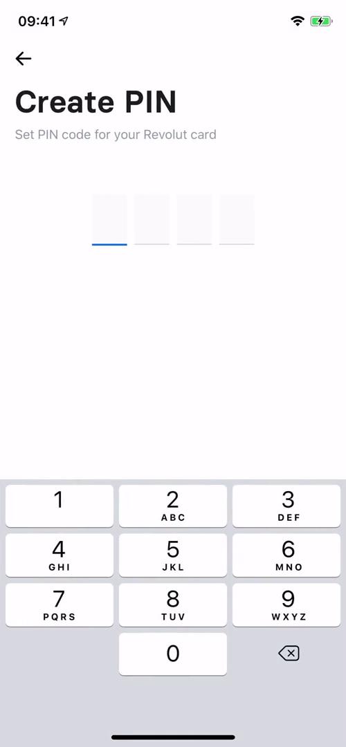 Ordering a debit card screenshot